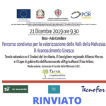 RINVIO Seminario “Percorso condiviso per la valorizzazione delle Valli della Malvasia: il riconoscimento Unesco”