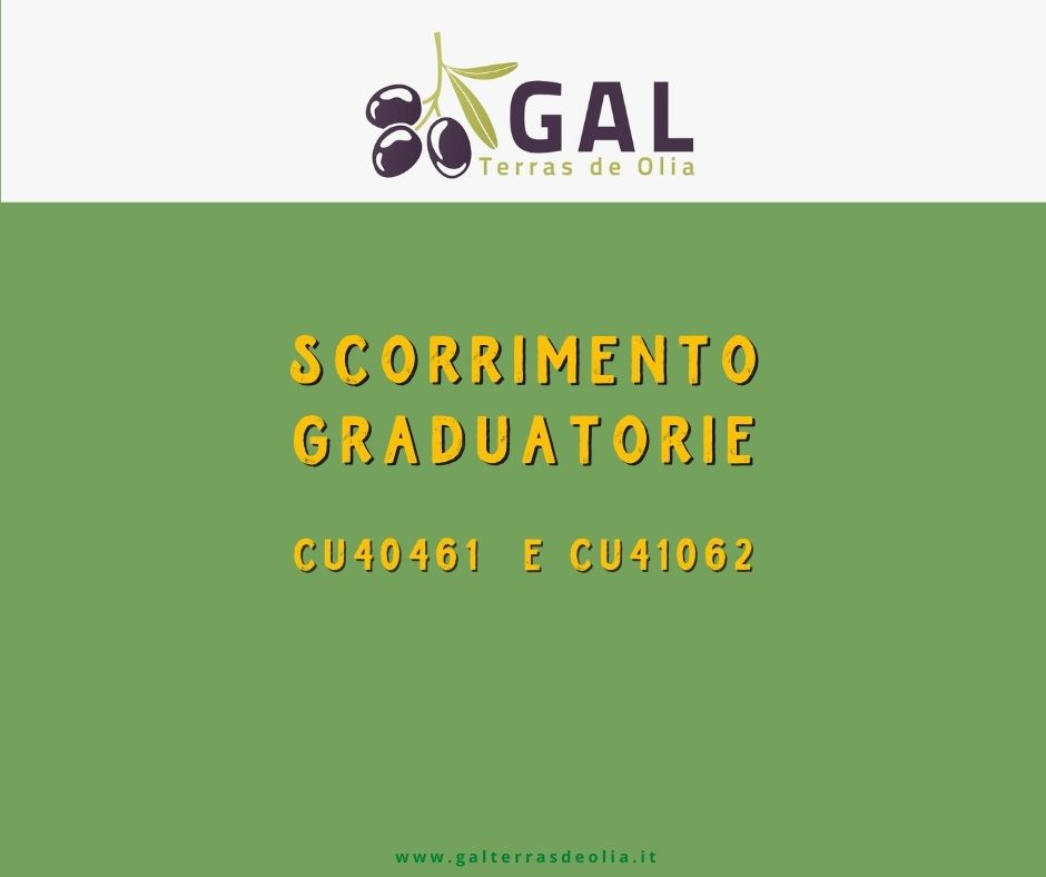 Scorrimento Graduatoria CU41062  e CU40461